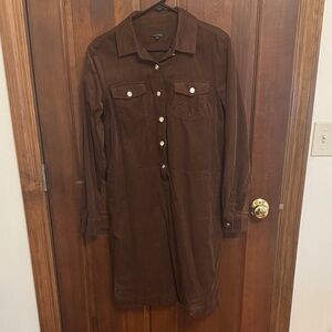 Talbots Ribbed Knit Top in Deep Brown